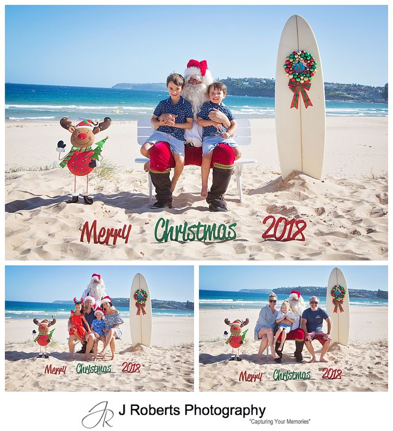 Aussie Santa Photos at Long Reef Beach Beach fun with Santa